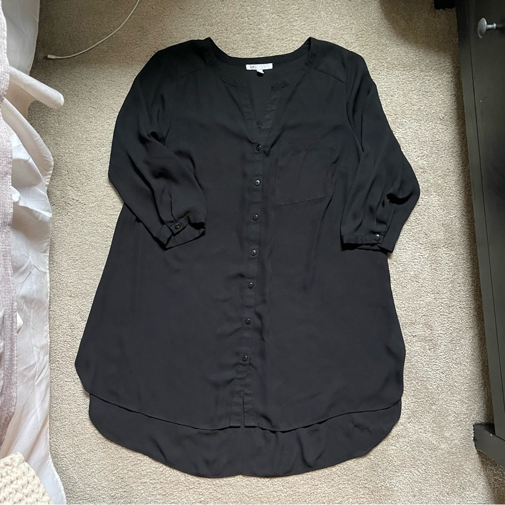 DR2 Black Long Tunic Top